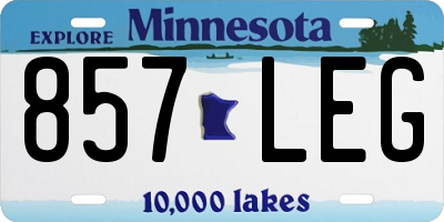 MN license plate 857LEG