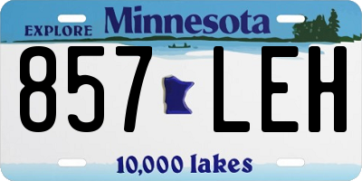 MN license plate 857LEH