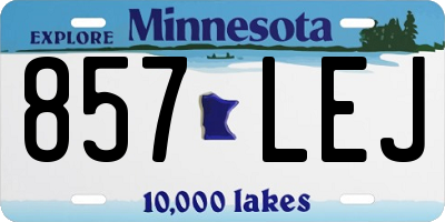 MN license plate 857LEJ