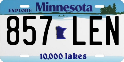 MN license plate 857LEN