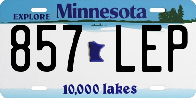 MN license plate 857LEP