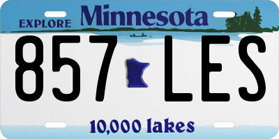 MN license plate 857LES