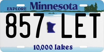 MN license plate 857LET