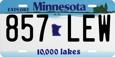 MN license plate 857LEW