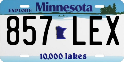 MN license plate 857LEX