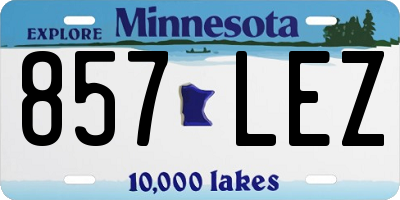 MN license plate 857LEZ