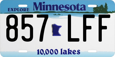 MN license plate 857LFF