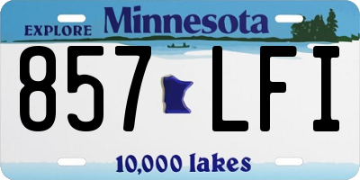 MN license plate 857LFI