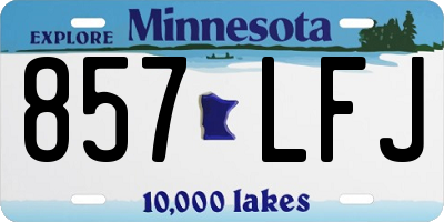 MN license plate 857LFJ