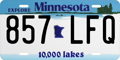 MN license plate 857LFQ