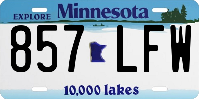 MN license plate 857LFW