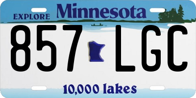 MN license plate 857LGC