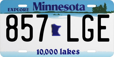 MN license plate 857LGE