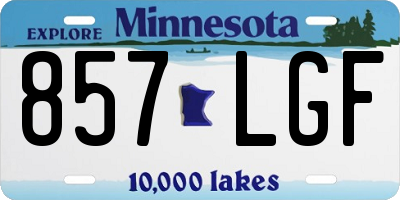 MN license plate 857LGF