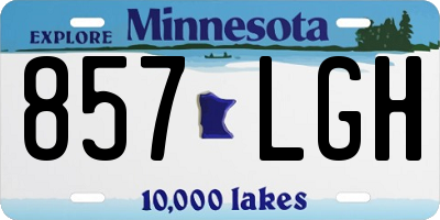 MN license plate 857LGH