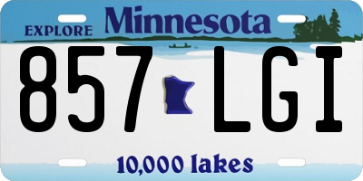 MN license plate 857LGI