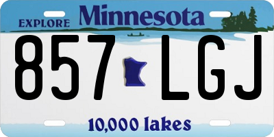 MN license plate 857LGJ