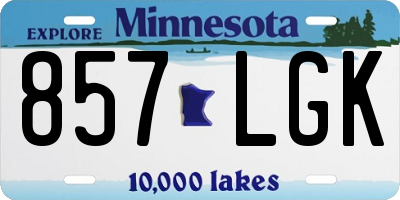 MN license plate 857LGK