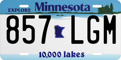 MN license plate 857LGM