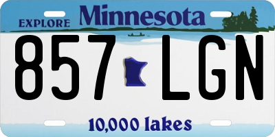 MN license plate 857LGN