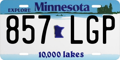 MN license plate 857LGP