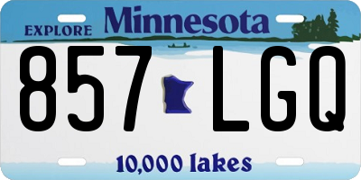 MN license plate 857LGQ