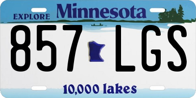 MN license plate 857LGS