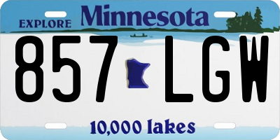 MN license plate 857LGW