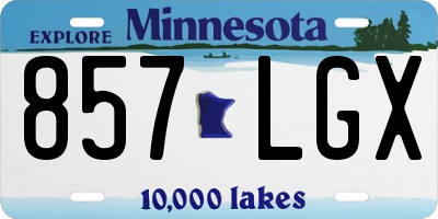 MN license plate 857LGX