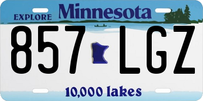 MN license plate 857LGZ