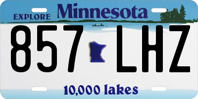 MN license plate 857LHZ