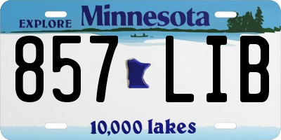 MN license plate 857LIB