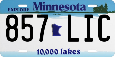 MN license plate 857LIC