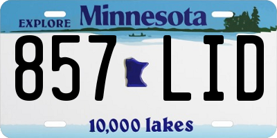 MN license plate 857LID