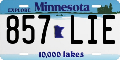 MN license plate 857LIE