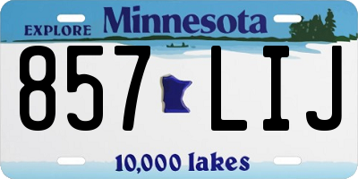 MN license plate 857LIJ