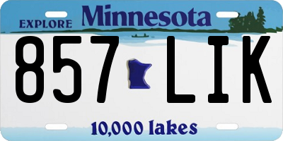 MN license plate 857LIK
