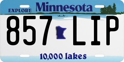 MN license plate 857LIP