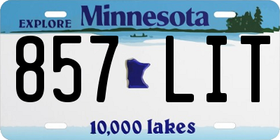 MN license plate 857LIT