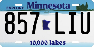 MN license plate 857LIU