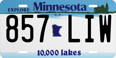 MN license plate 857LIW