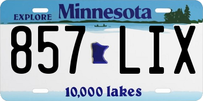 MN license plate 857LIX