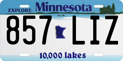MN license plate 857LIZ