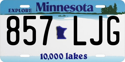 MN license plate 857LJG
