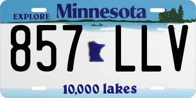 MN license plate 857LLV