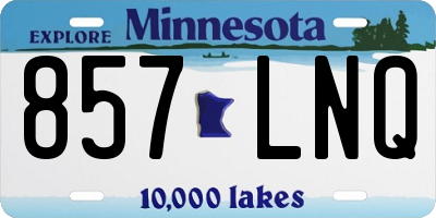 MN license plate 857LNQ
