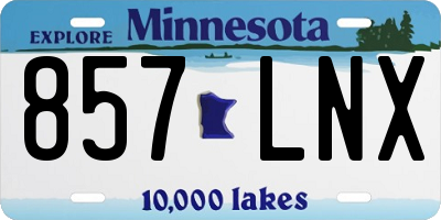 MN license plate 857LNX
