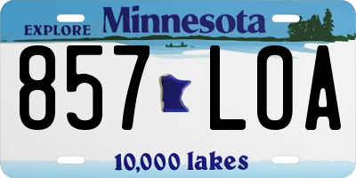 MN license plate 857LOA