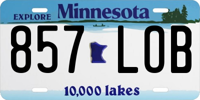 MN license plate 857LOB