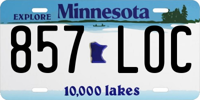 MN license plate 857LOC